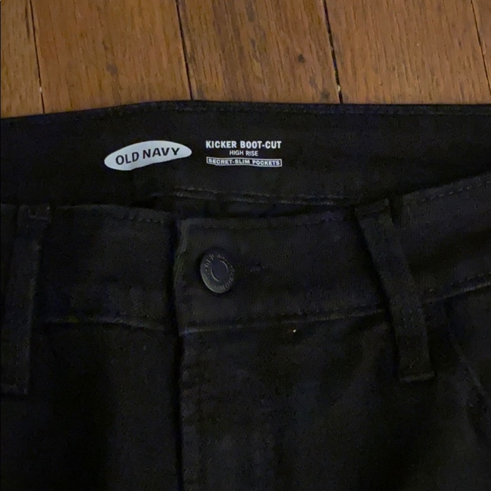Old Navy High Rise Kicker Boot Cut Jeans Black NWT
